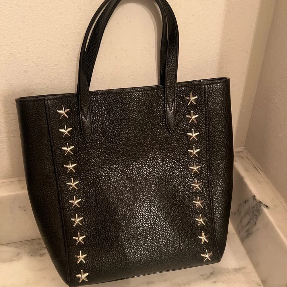 Jimmy Choo Black Tote with Silver Star Accents - Picture 2 of 6